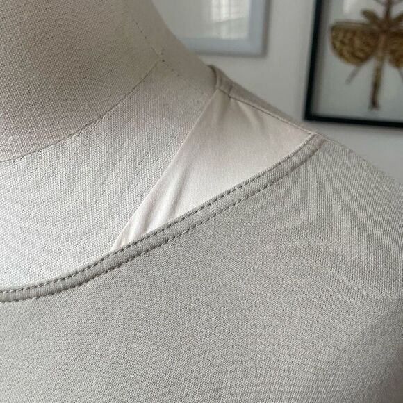 Lafayette 148 New York Taupe Stretchy Shift Dress P S - Picture 3 of 6